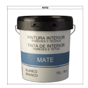 PINTURA INTERIOR PLASTICA MATE 15 L BLANCA